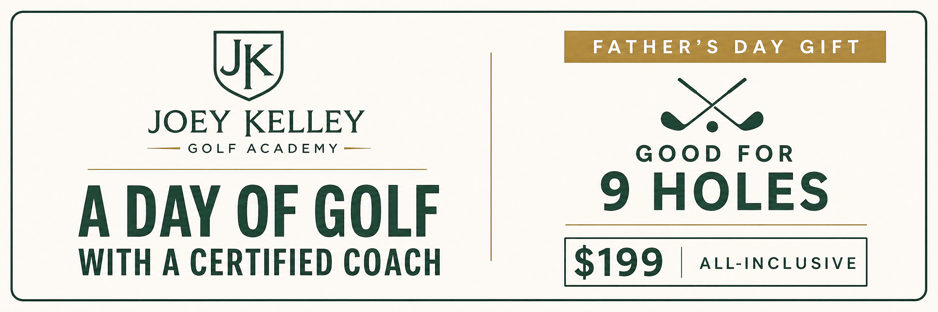 Fathers Day 9 Hole Session (PRINTABLE GIFT CARD)